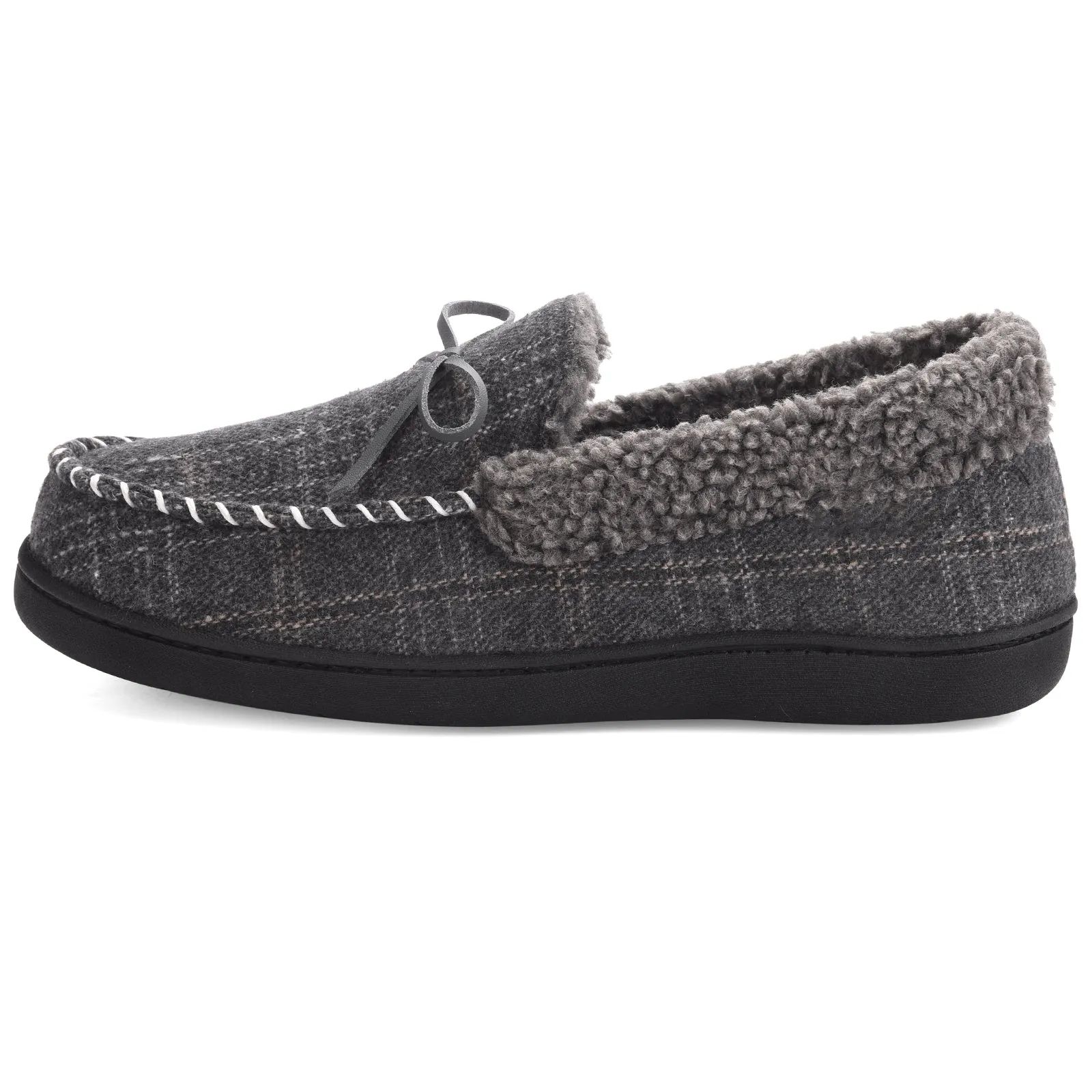 VONMAY Men's Moccasin Slippers Comfort Polar Fleece House Shoes Warm Flannel Lining Memory Foam Indoor & Outdoor