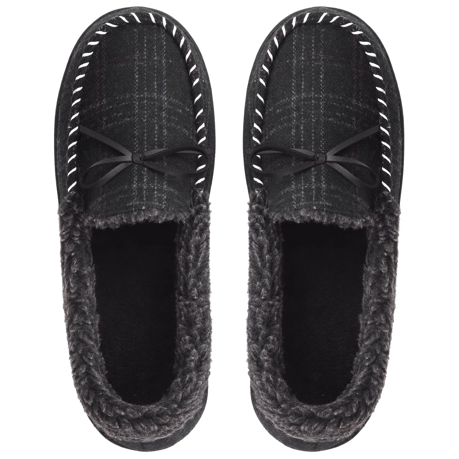 VONMAY Men's Moccasin Slippers Comfort Polar Fleece House Shoes Warm Flannel Lining Memory Foam Indoor & Outdoor