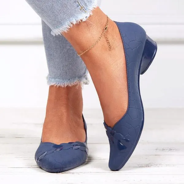 Women's Chunky Heel Pointed Toe Soft Sole Pumps 63435903C
