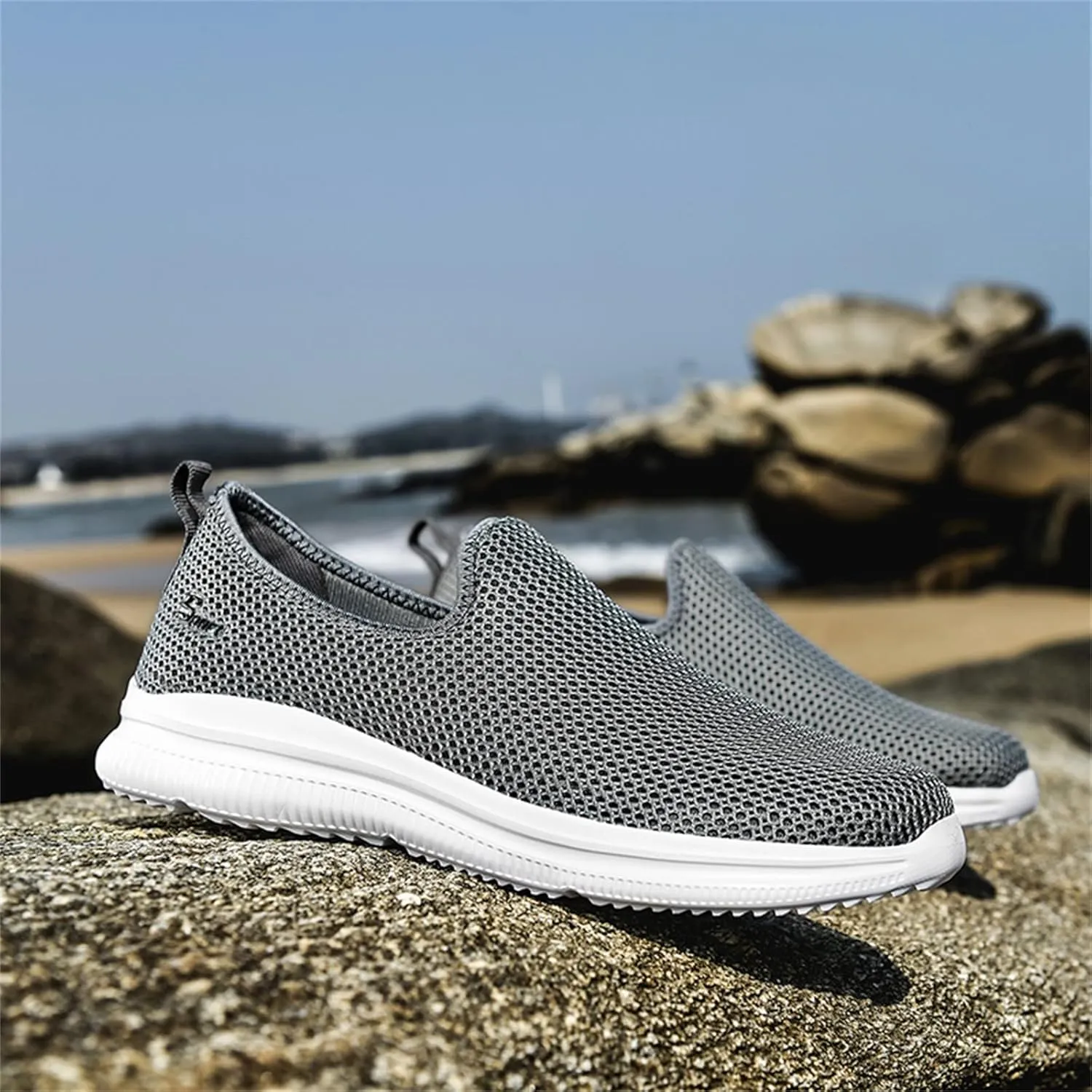 Women's Fashion Sneaker Mesh Slip On Black Non Slip Shoes for Women Comfortable White Running Shoes Men Suede Loafers Women Fashion Sneakers for Women