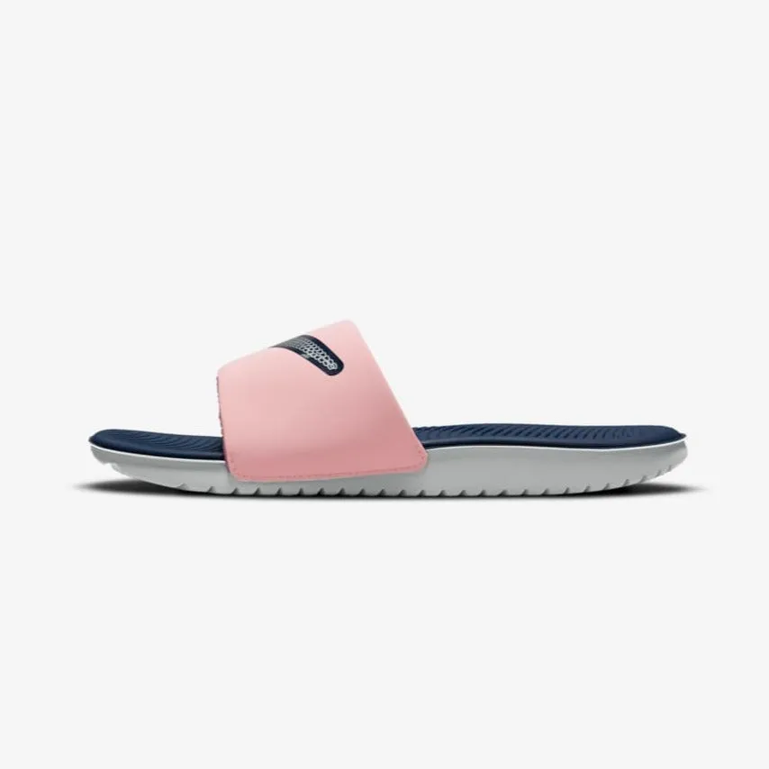Women's / GS Nike Kawa Slide SE "Pink Glaze" (Pink Glaze/Midnight Navy/Metallic Silver)(DB3299-600)