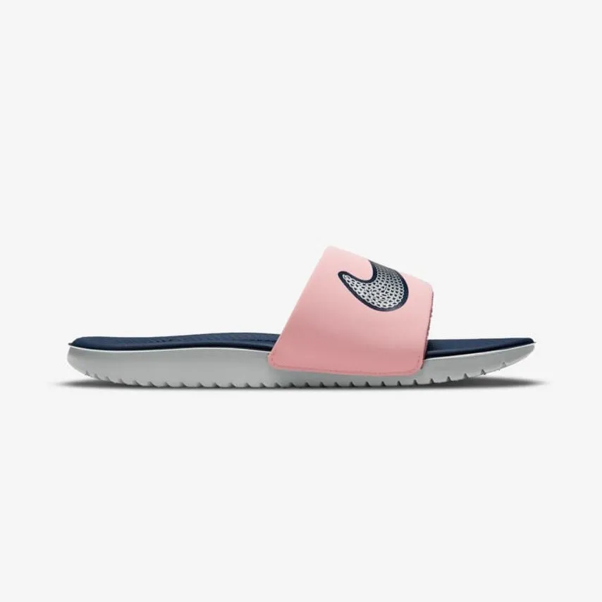 Women's / GS Nike Kawa Slide SE "Pink Glaze" (Pink Glaze/Midnight Navy/Metallic Silver)(DB3299-600)