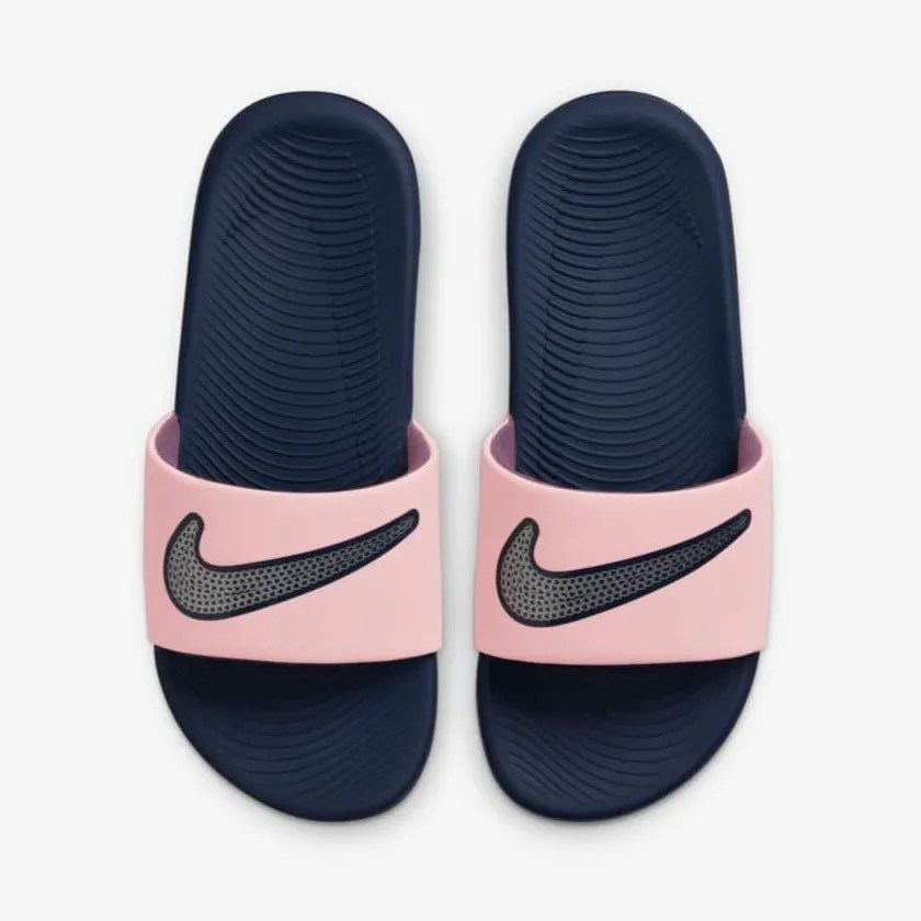 Women's / GS Nike Kawa Slide SE "Pink Glaze" (Pink Glaze/Midnight Navy/Metallic Silver)(DB3299-600)