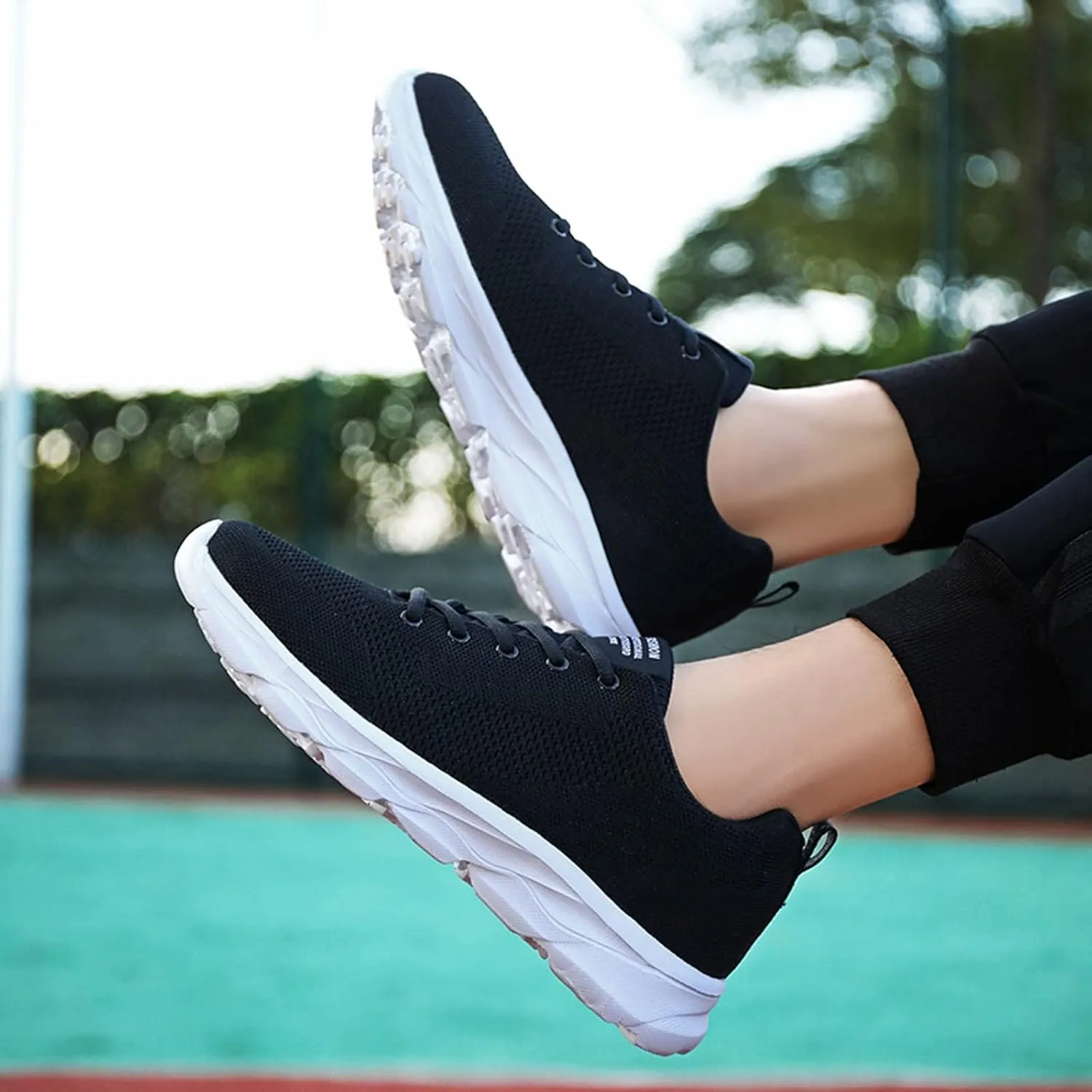 Womens Lace Up Running Shoes Non Slip Walking Shoes Slip On Shoes Women Mesh Ladies Casual Shoes Black Sneakers Red Tennis Shoe Cross Trainer Shoe