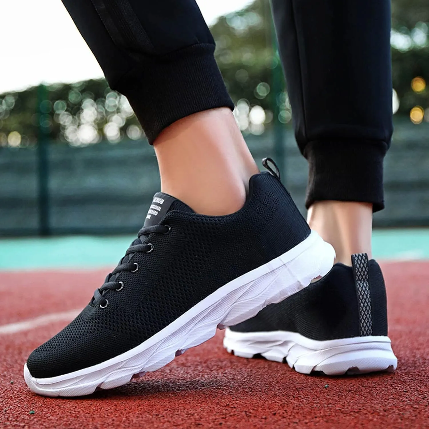 Womens Lace Up Running Shoes Non Slip Walking Shoes Slip On Shoes Women Mesh Ladies Casual Shoes Black Sneakers Red Tennis Shoe Cross Trainer Shoe