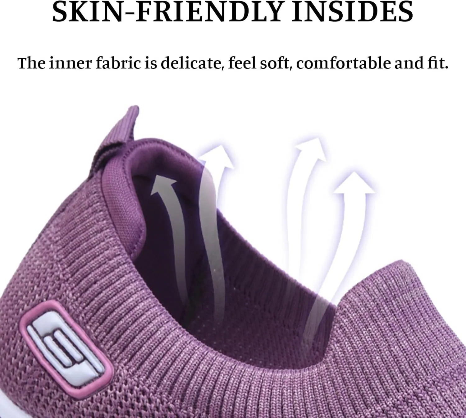 Womens Orthopedic Shoes Breathable Lightweight with Arch Support Sneakers Soft Knitted Slip-On Running Jogging Shoe Casual Comfortable Slip Ins Workout Tennis Shoes Mesh Trainers