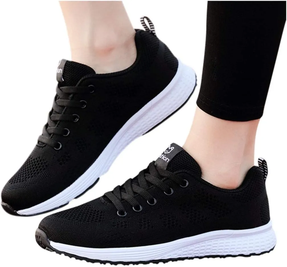 Women's Running Walking Tennis Shoes Comfortable Lace Up Womens Running Shoes Wide Casual Tennis Shoes Wedge Sneakers Waterproof Tennis Shoe Trainers Shoe