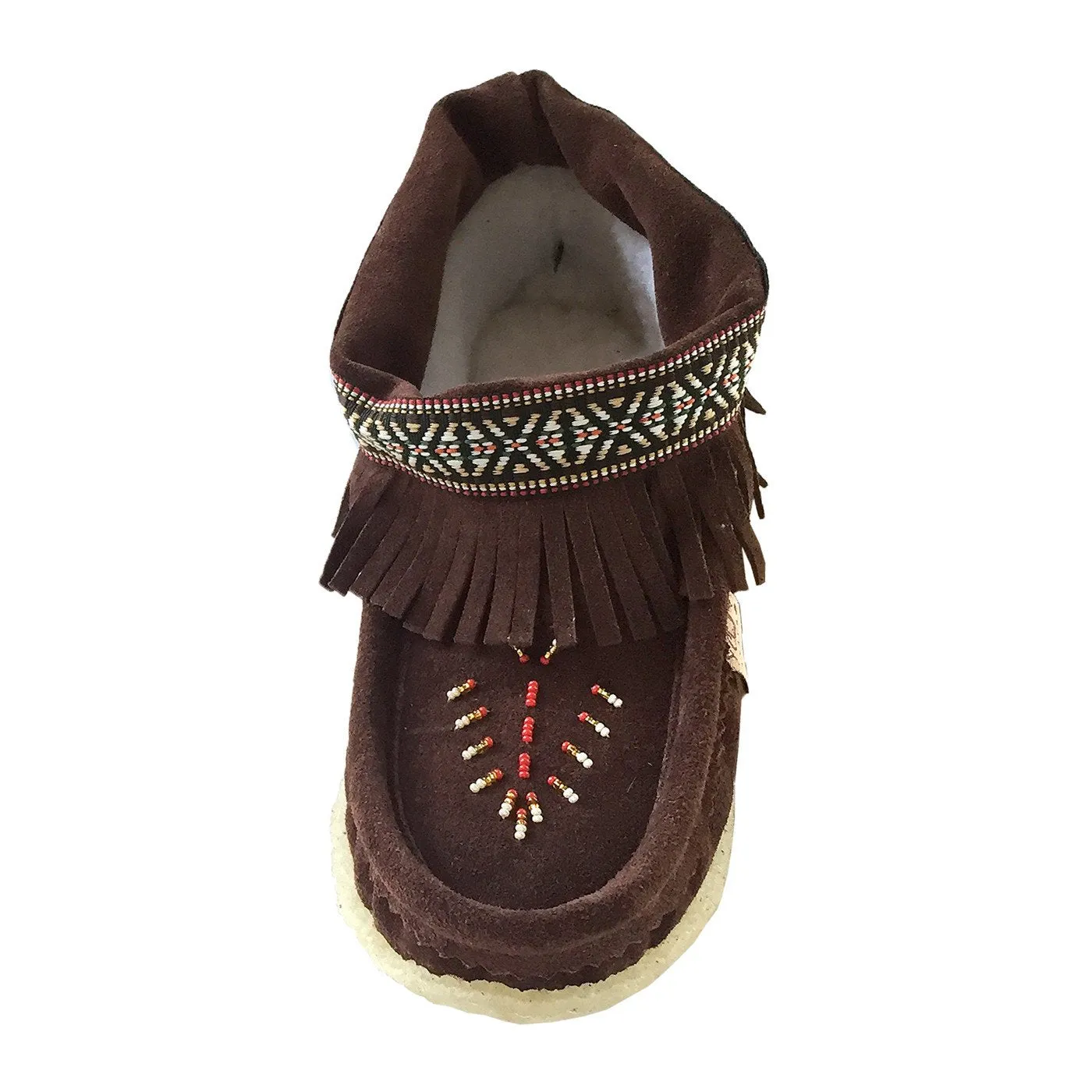Women's Suede Fringed Lined Moccasin Shoes