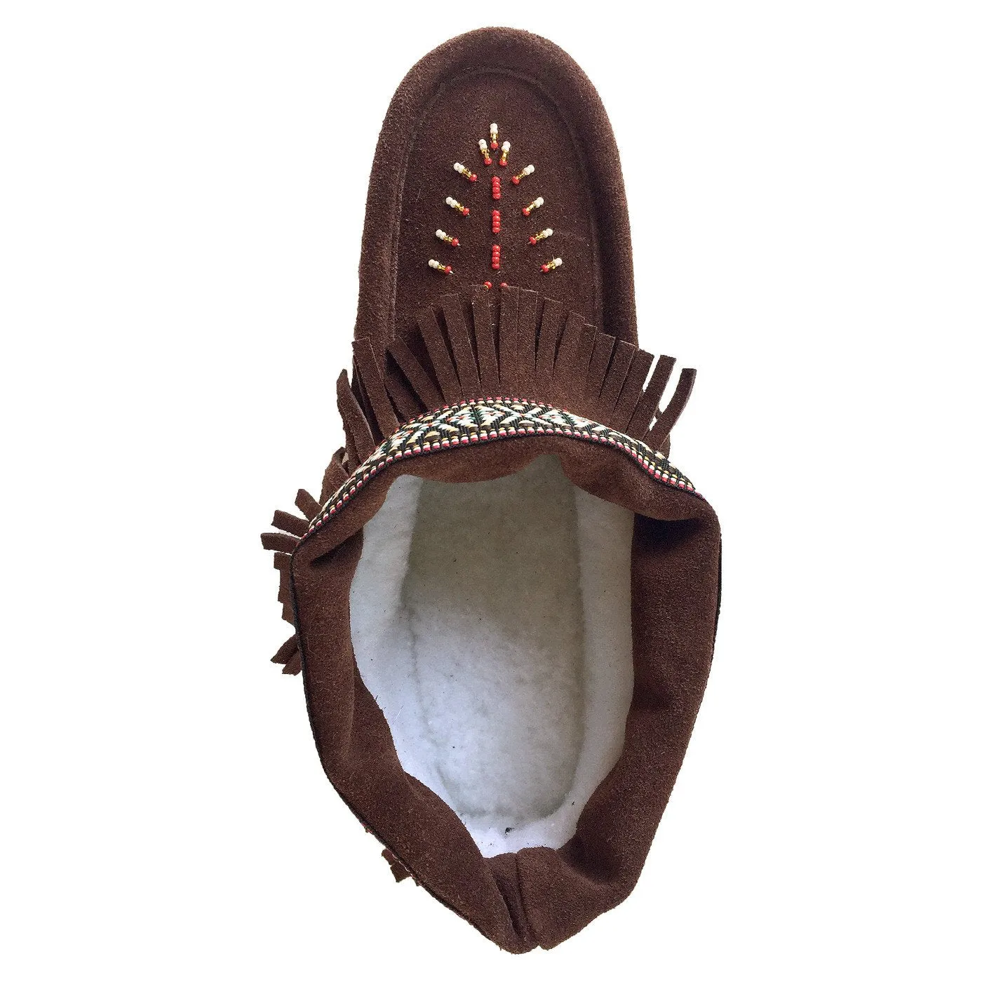 Women's Suede Fringed Lined Moccasin Shoes