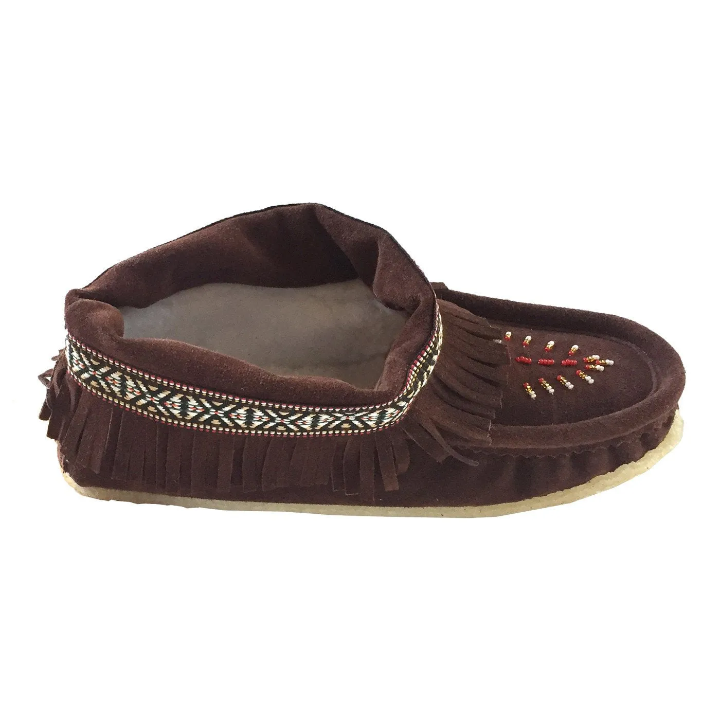Women's Suede Fringed Lined Moccasin Shoes